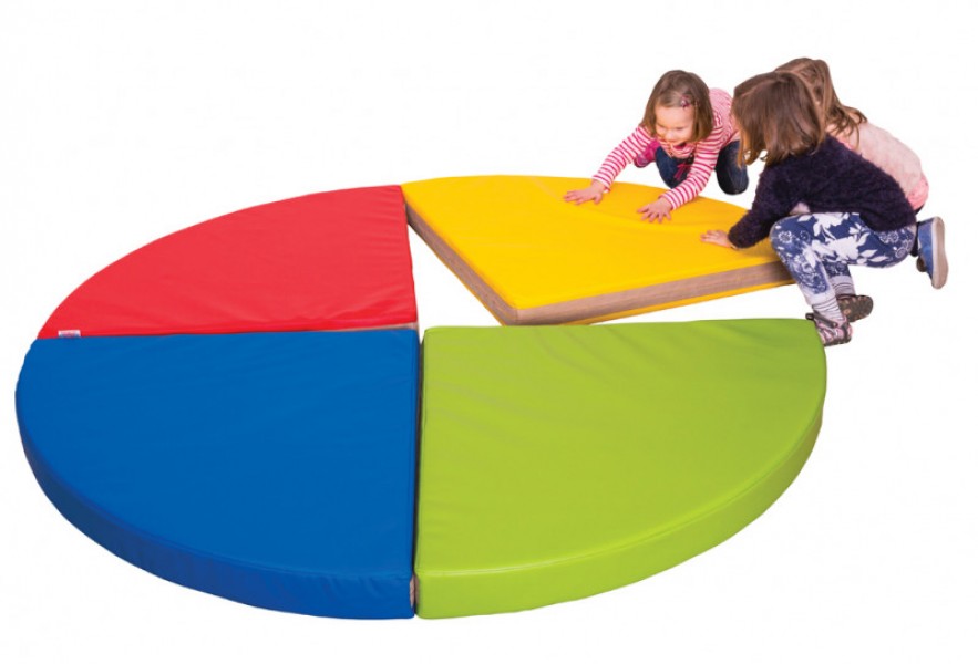 Geometryczny materac piankowy ćwiartka Quartelo, kolor czerwony