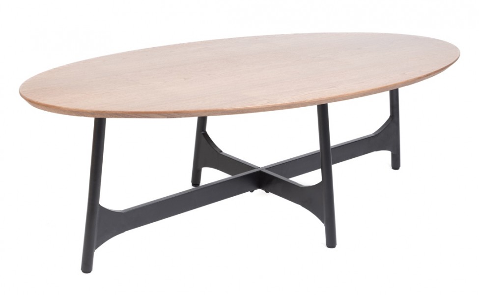 Owalny stolik w stylu loft Savelma, 120x60 cm