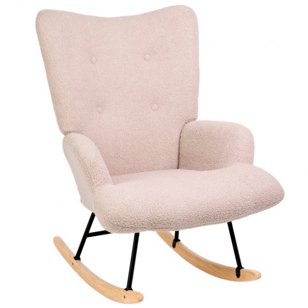 Bujany fotel wypoczynkowy typu uszak Moss, tkanina boucle