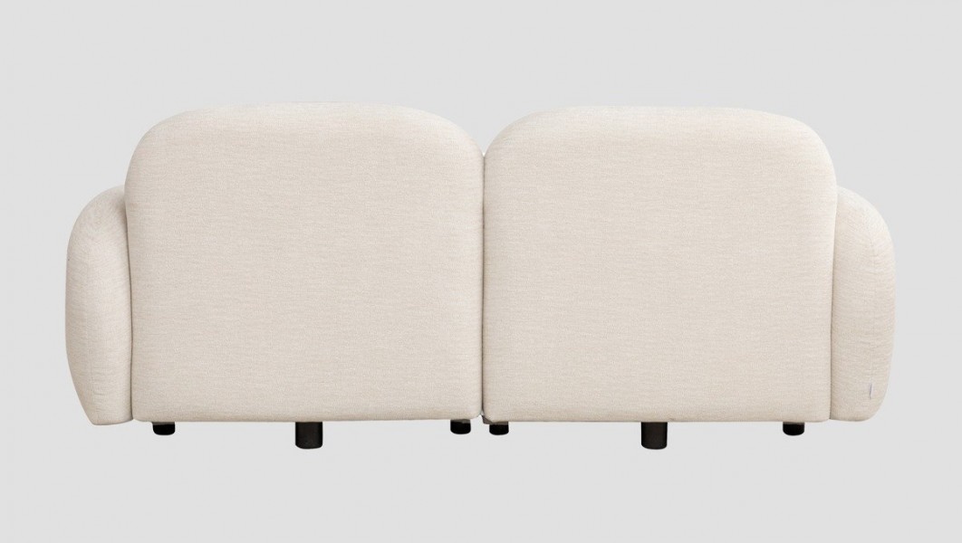 Nowoczesna, dwuosobowa sofa do salonu Helmi, kolor ecru