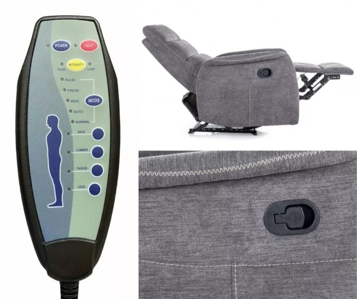 Elektryczny fotel rozkładany z funkcją masażu Solon M Brego Signal