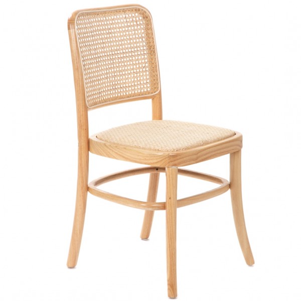 Krzesło w stylu boho z rattanowym siedziskiem Legno