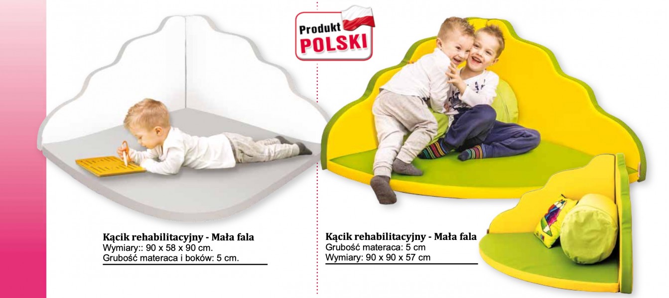 Piankowy kącik rehabilitacyjny Mała Fala, kolor szaro-biały