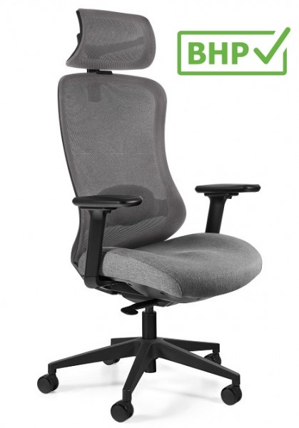 Ergonomiczne krzesło Adapta Grey do pracy przy biurku, zgodne z normą BHP