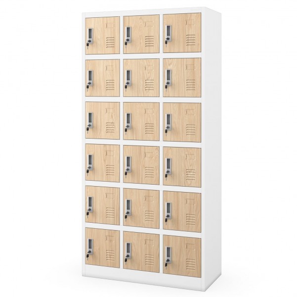 Szafa skrytkowa zamykana na klucz Eco Design Karol 90x40x185 cm, biały/dąb sonoma