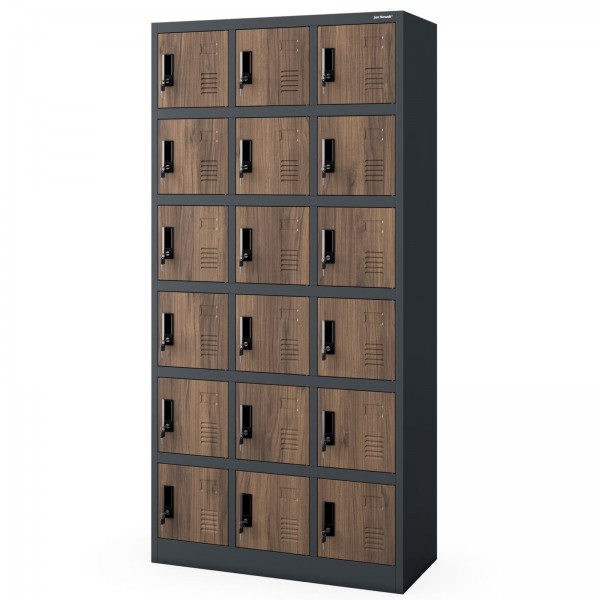 Szafa skrytkowa zamykana na klucz Eco Design Karol 90x40x185 cm, antracyt/orzech