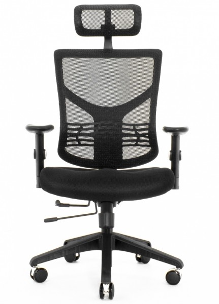 Ergonomiczne krzesło biurowe z siatki ErgoFly Star-E T-01, zgodne z normą BHP, kolor czarny
