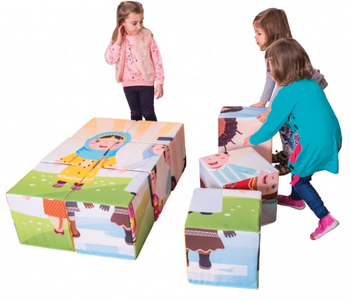 Zestaw piankowych kostek edukacyjnych Puzzilo - Dzieci Świata
