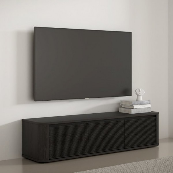 Trzydrzwiowa szafka RTV Breathtaker 170 cm, dąb Cabezone/dąb Czarny