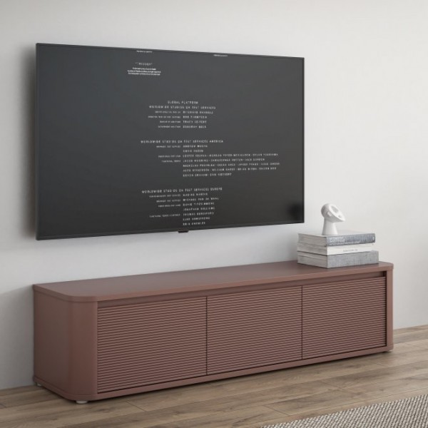 Trzydrzwiowa szafka RTV Breathtaker 170 cm, kolor terakota