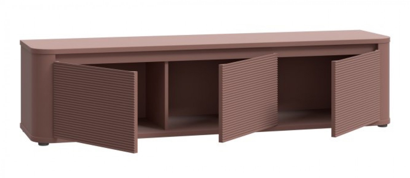 Trzydrzwiowa szafka RTV Breathtaker 170 cm, kolor terakota