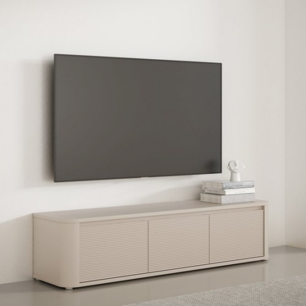 Trzydrzwiowa szafka RTV Breathtaker 170 cm, kolor piaskowy