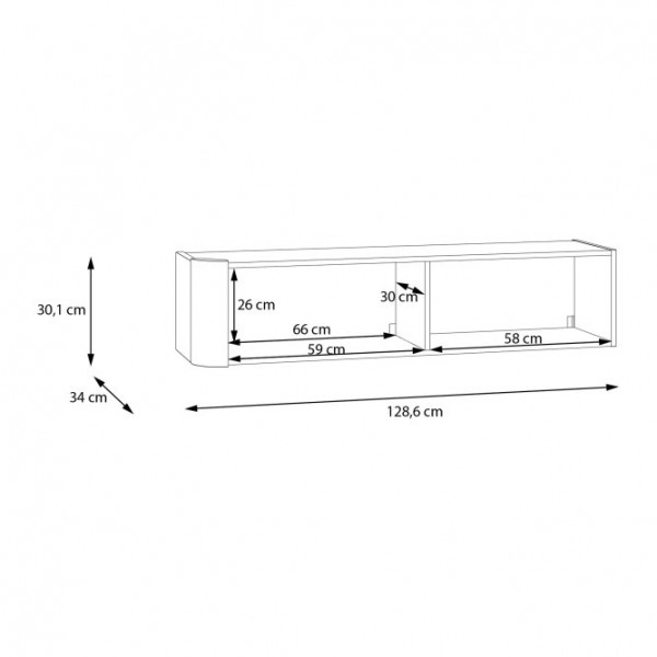 Dwudrzwiowa szafka ścienna Breathtaker 130 cm, kolor piaskowy