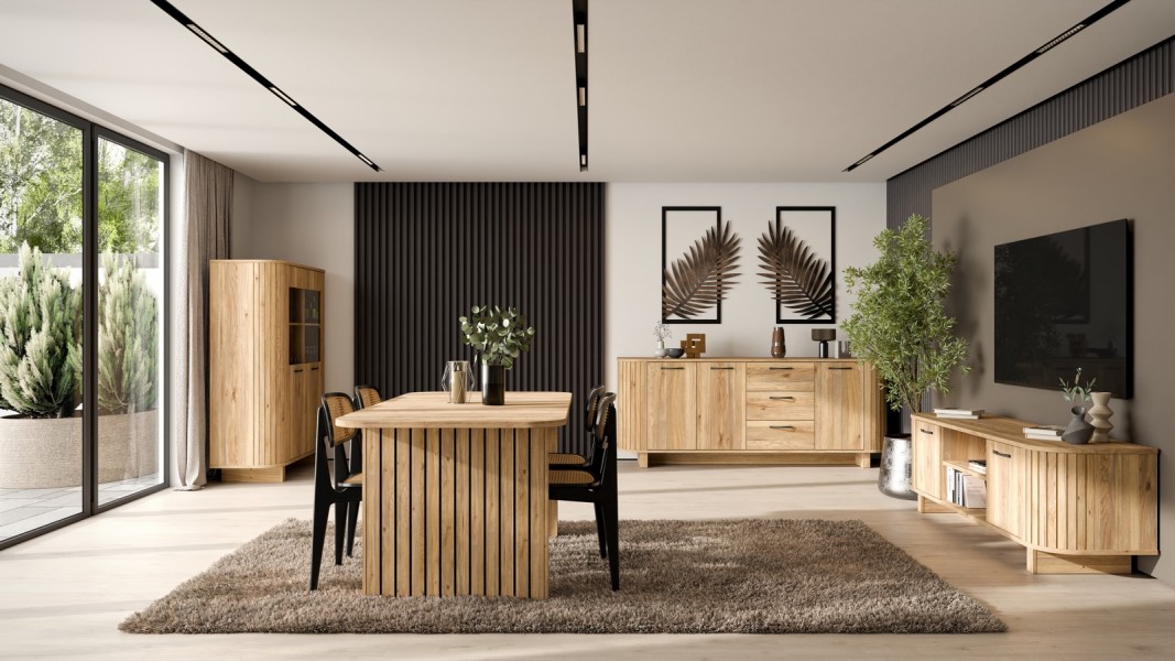 Stół z lamelami Formswift 7128, rozkładany od 180 do 230 cm, dąb Mauvella