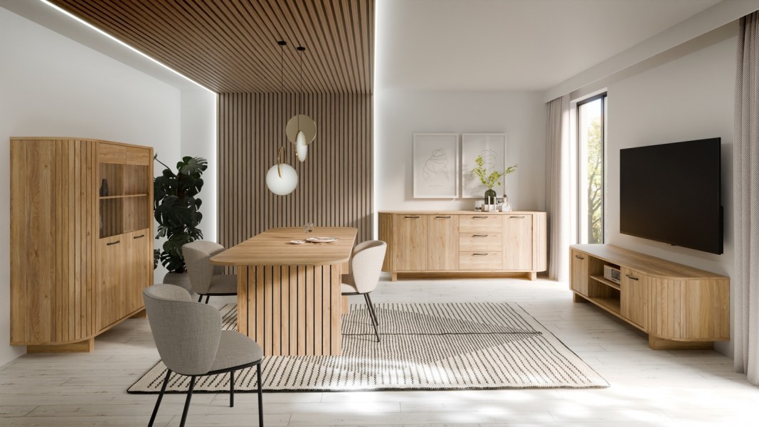 Stół z lamelami Formswift 7128, rozkładany od 180 do 230 cm, dąb Mauvella