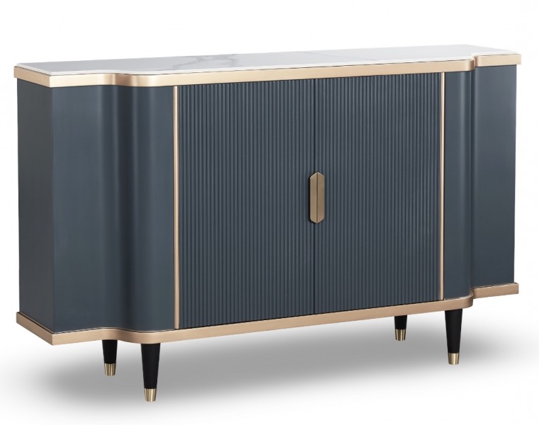 Grafitowa komoda w stylu glamour Stilig ST317