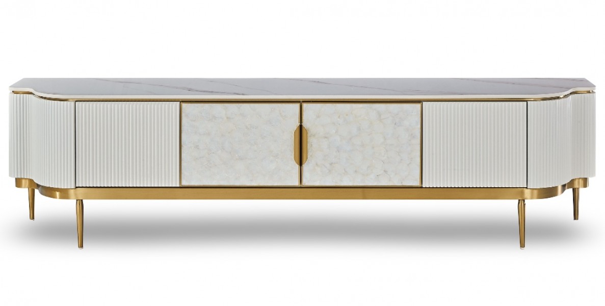 Szafka RTV glamour Stilig ST905C w kolorze ecru