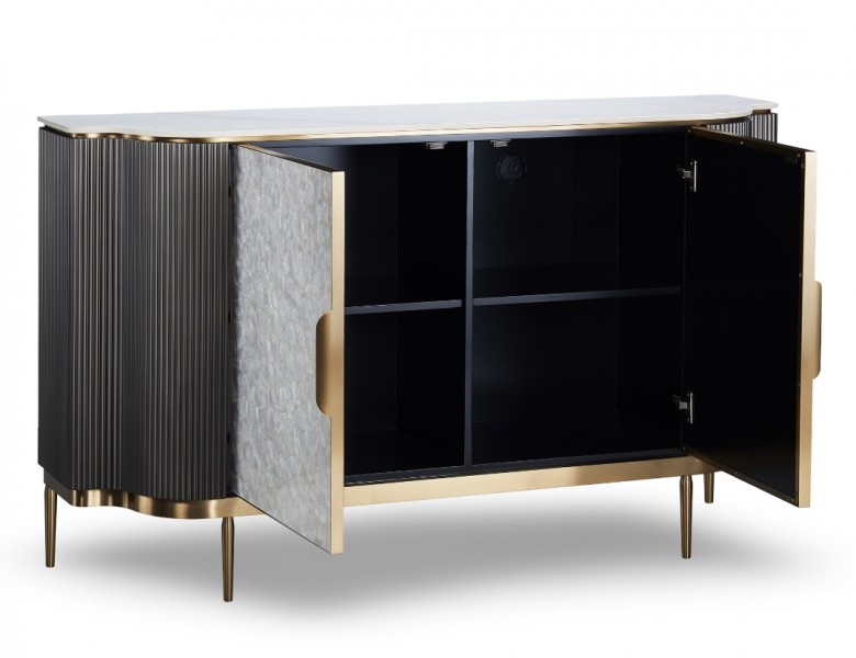 Dwudrzwiowa komoda glamour Stilig ST906B w kolorze grafitowym
