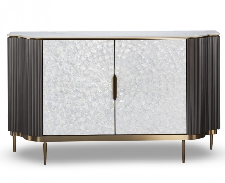 Dwudrzwiowa komoda glamour Stilig ST906B w kolorze grafitowym