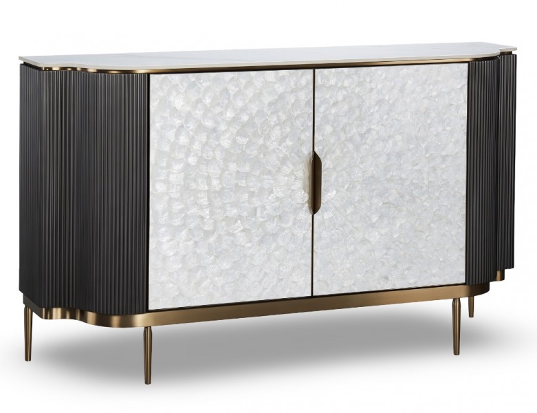 Dwudrzwiowa komoda glamour Stilig ST906B w kolorze grafitowym