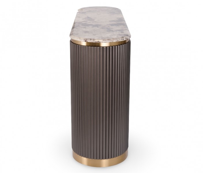 Ryflowana komoda glamour Stilig ST917, grafitowa