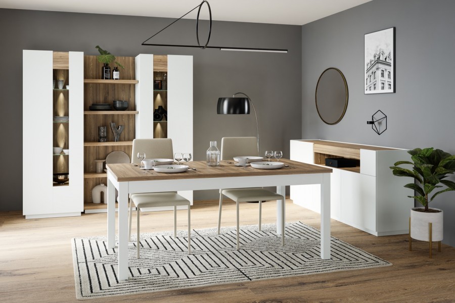 Stół do jadalni rozkładany 160-207 cm Lewisville 7029 Secret Grey/dąb Valencia