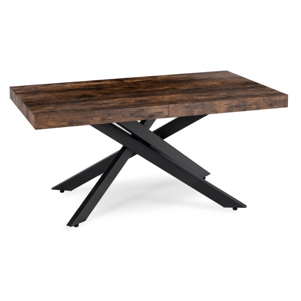 Industrialny stół rozkładany Hampton 160-240 cm, kolor dąb rustykalny/czarny