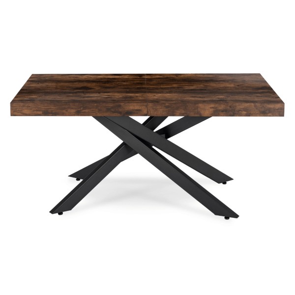 Industrialny stół rozkładany Hampton 160-240 cm, kolor dąb rustykalny/czarny