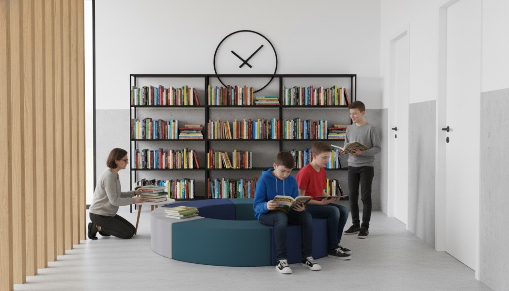 Zestaw modułowych siedzisk szkolnych z pianki Tobo Light 16