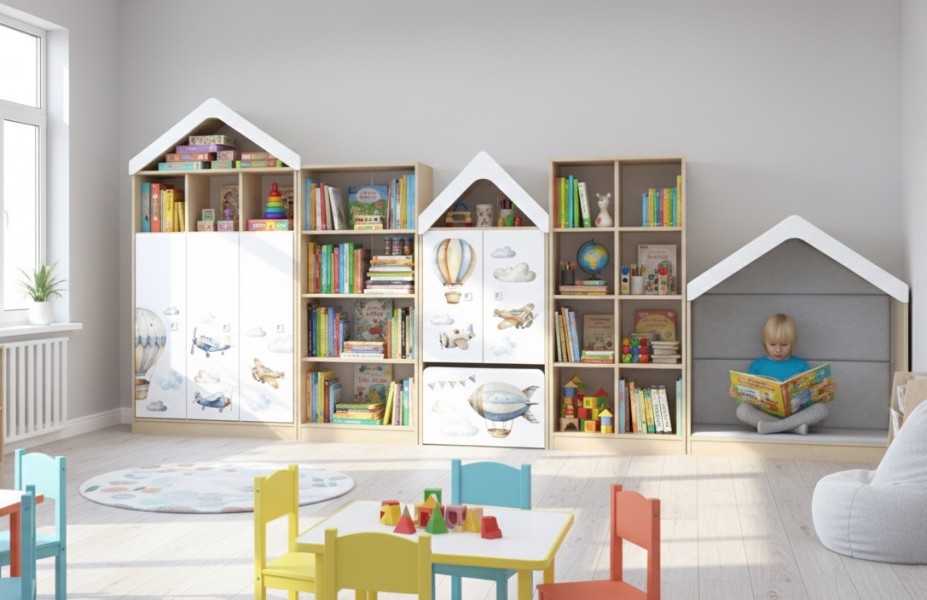 Zestaw mebli do sali przedszkolnej i żłobkowej Blox Air 3