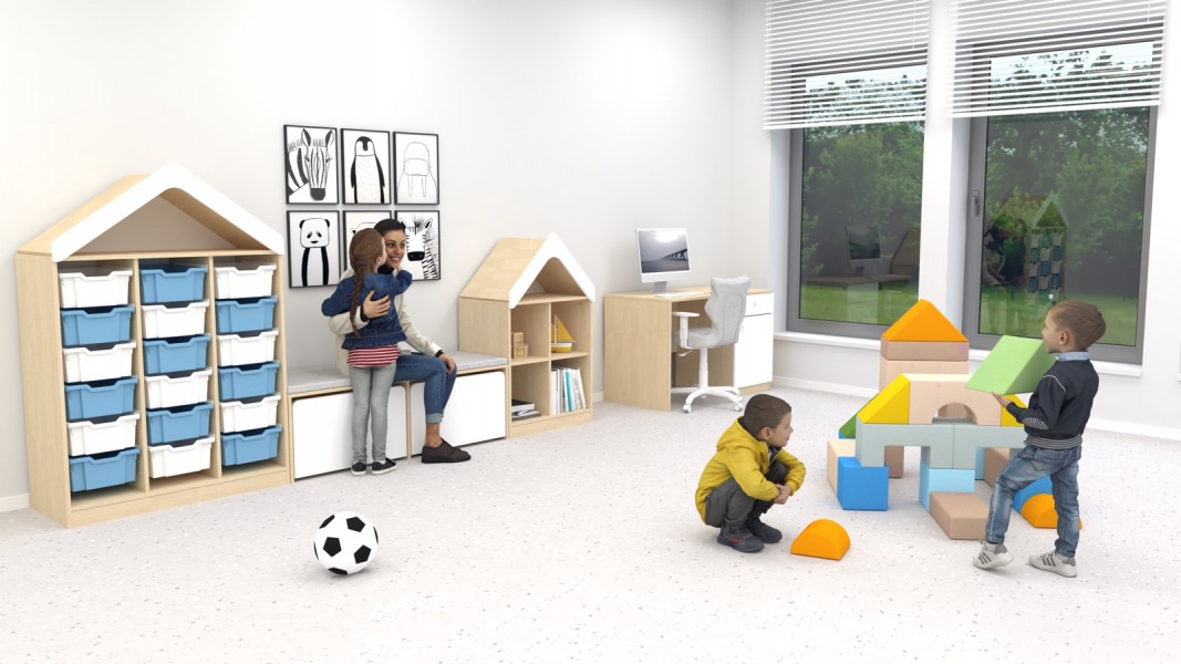 Zestaw mebli szkolnych do świetlic i bibliotek Blox Base 7