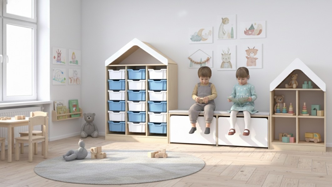 Zestaw mebli szkolnych do świetlic i bibliotek Blox Base 7