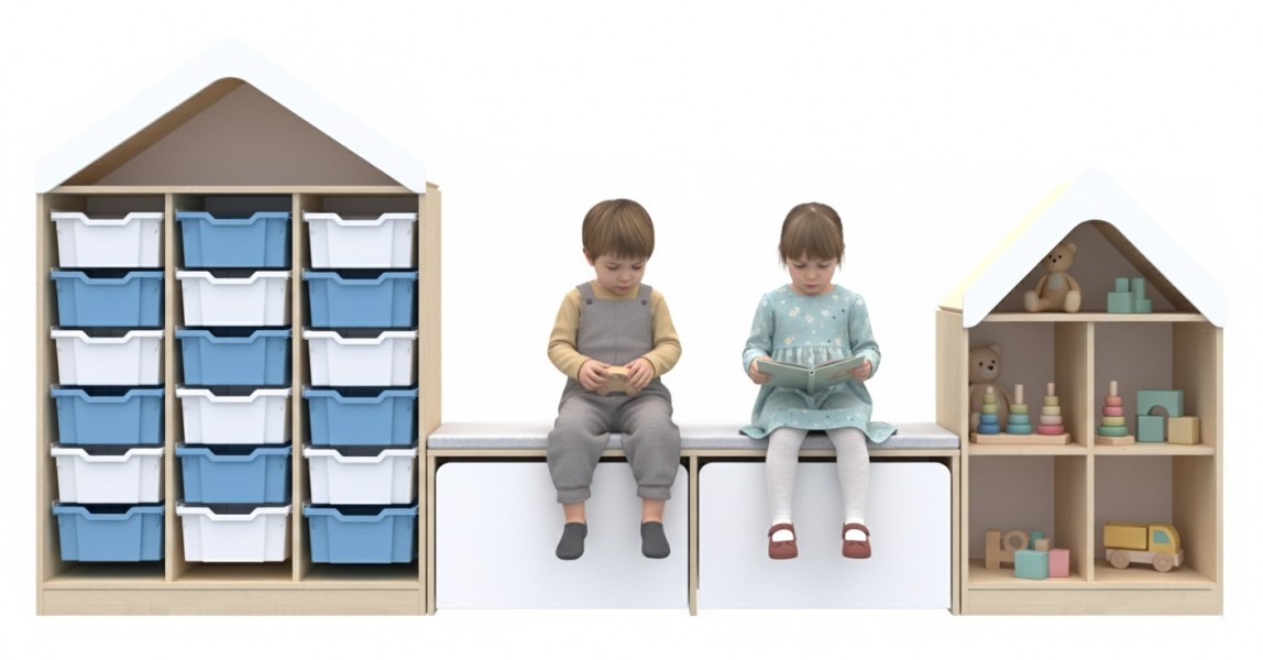 Zestaw mebli szkolnych do świetlic i bibliotek Blox Base 7