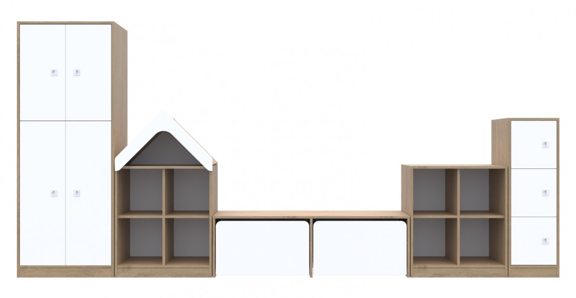 Zestaw modułowych mebli dla przedszkolaków Blox Base 14