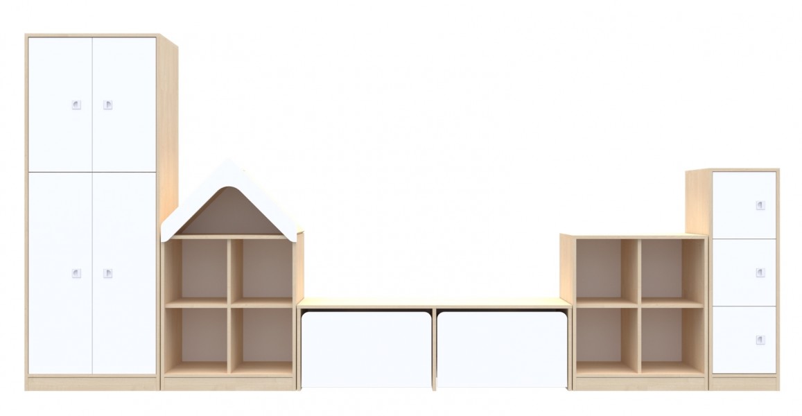Zestaw modułowych mebli dla przedszkolaków Blox Base 14