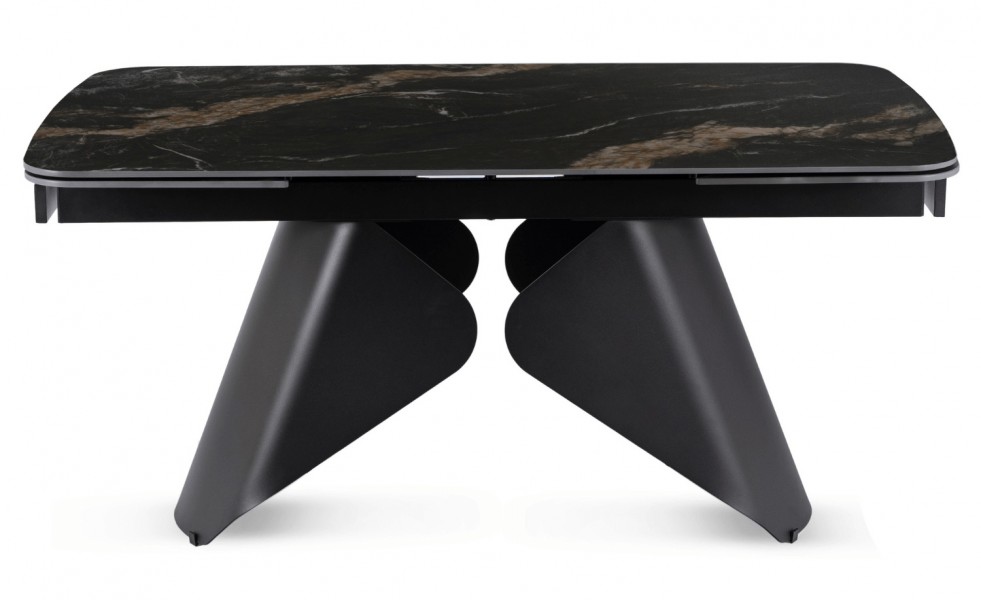 Ceramiczny stół z rozkładanym blatem Verona 160-240 cm, czarny marmur/czarny