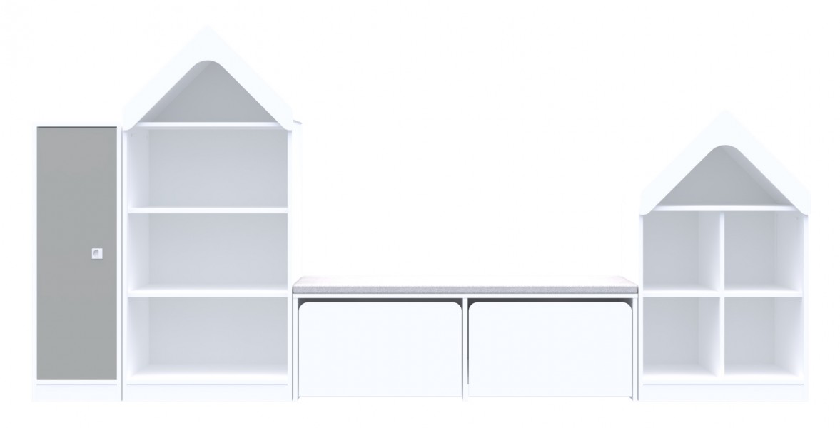 Zestaw mebli przedszkolnych Blox Colours 12, front jasnoszary