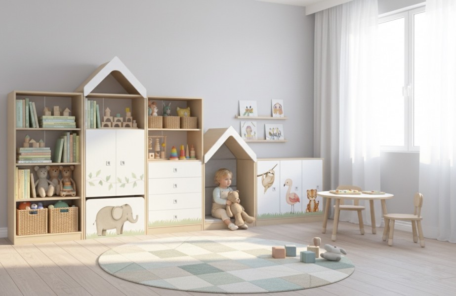 Zestaw mebli do żłobka i przedszkola Blox Nature 1