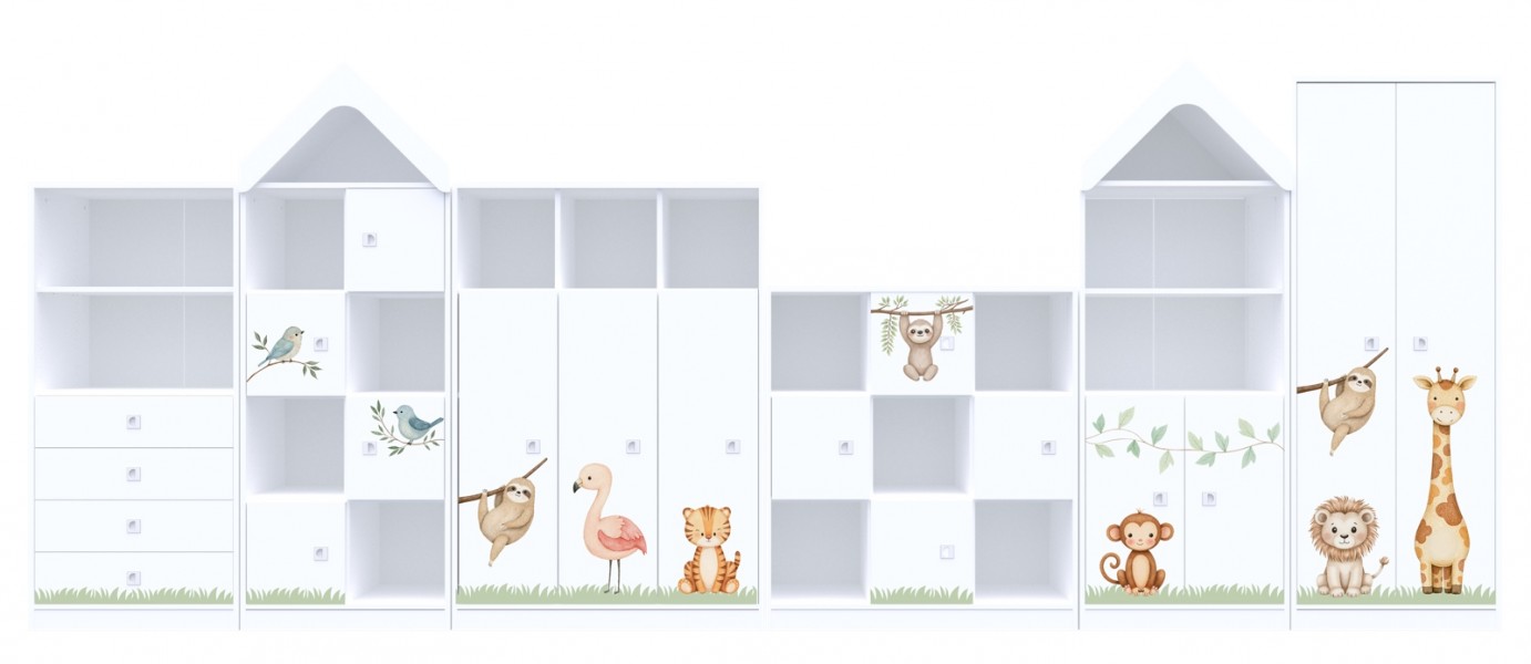 Komplet mebli do przedszkoli i żłobków Blox Nature 2
