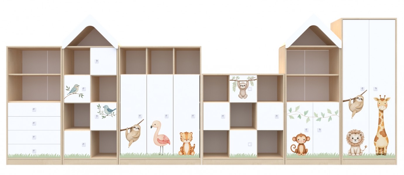 Komplet mebli do przedszkoli i żłobków Blox Nature 2