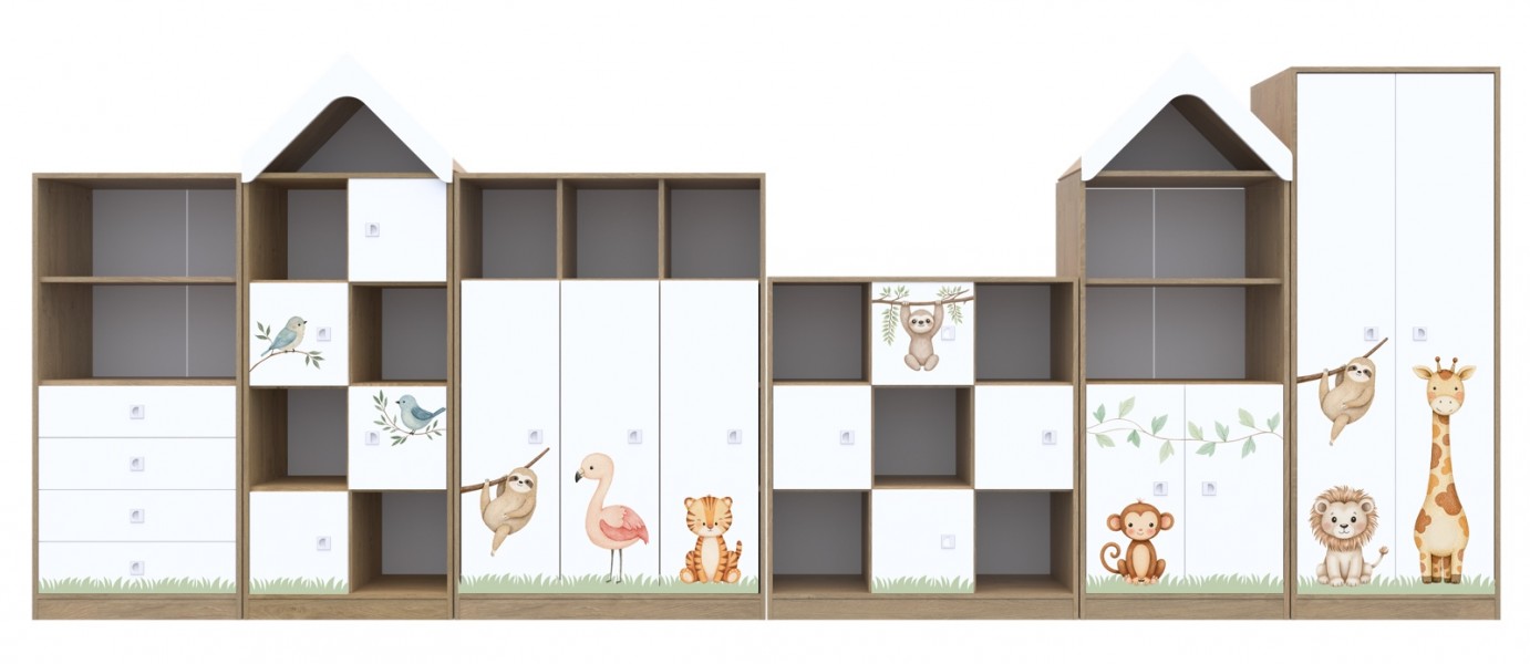 Komplet mebli do przedszkoli i żłobków Blox Nature 2