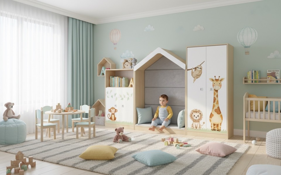 Zestaw mebli do kącika wyciszenia i relaksu Blox Nature 5