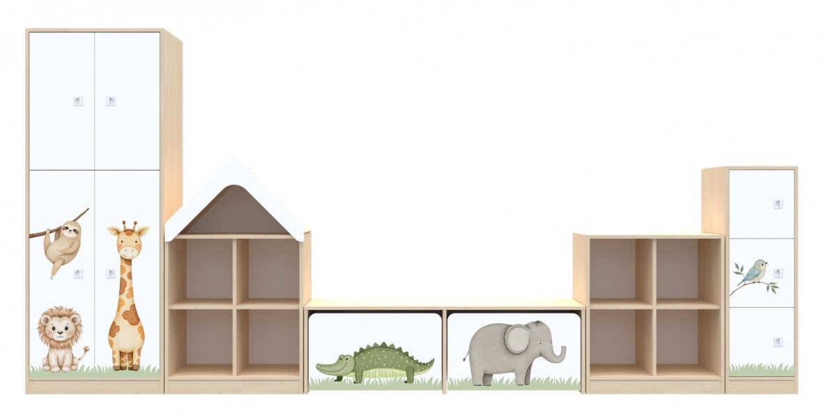 Zestaw nowoczesnych mebli do żłobka Blox Nature 14