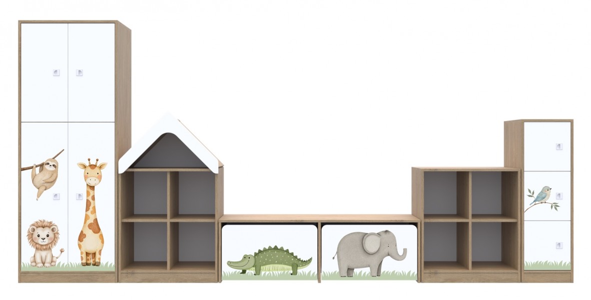 Zestaw nowoczesnych mebli do żłobka Blox Nature 14