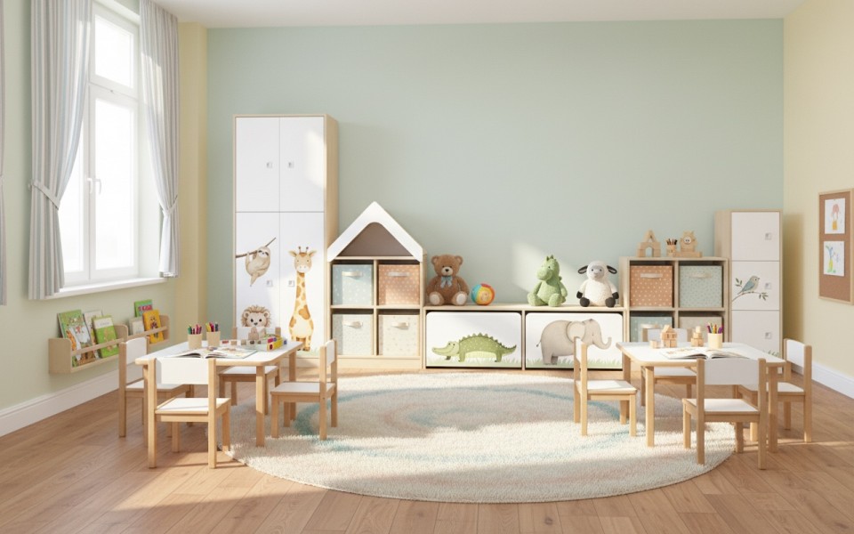 Zestaw nowoczesnych mebli do żłobka Blox Nature 14