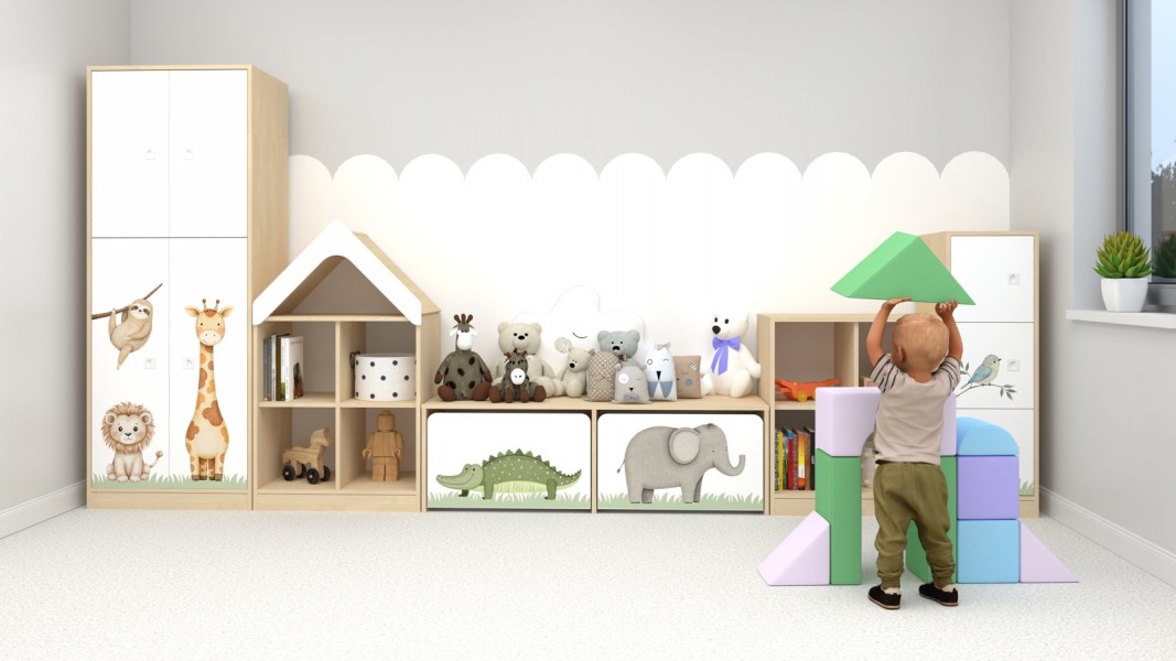 Zestaw nowoczesnych mebli do żłobka Blox Nature 14