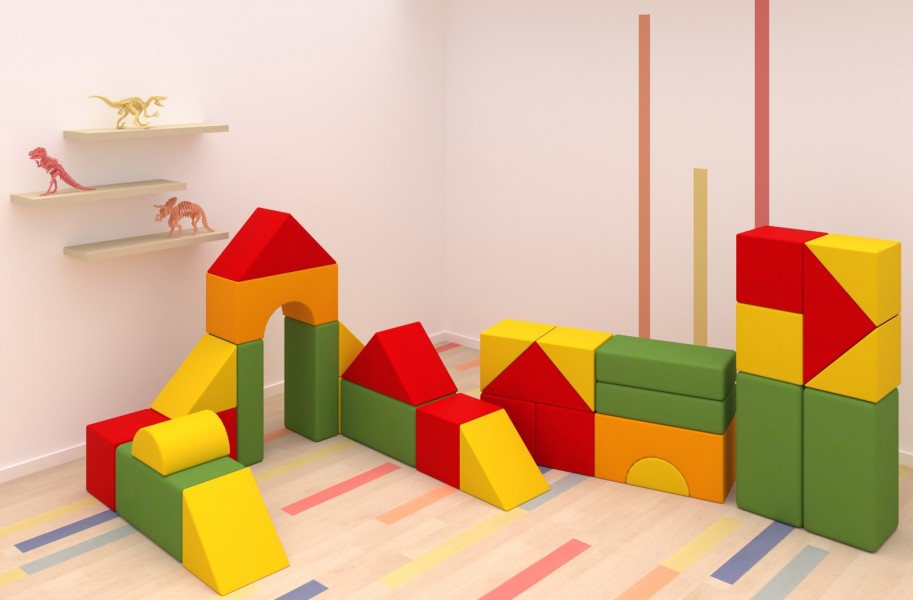 Bezpieczny zestaw piankowy dla dzieci Happy Castle Mid Baby
