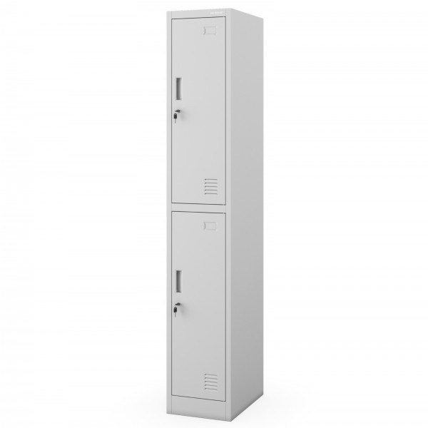 Wąska szafka ubraniowa BHP Igor 1 Plus, 31,6x45x185 cm, szara