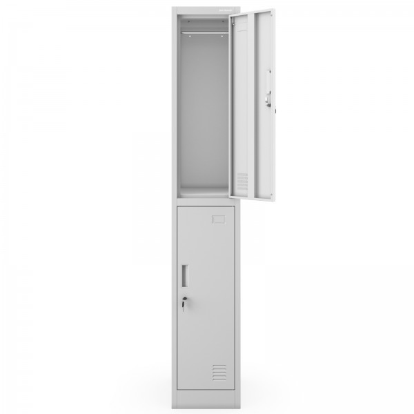 Wąska szafka ubraniowa BHP Igor 1 Plus, 31,6x45x185 cm, szara
