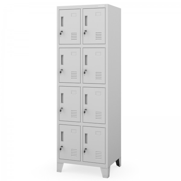 Szafka socjalna 8-skrytkowa Robert 2 Plus, 55,9x45x172 cm, szara